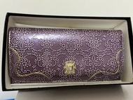 全新 Anna Sui 紫色漆皮花紋長銀包