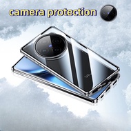 Ốp cho Vivo X200 Pro 5g X200 x200pro 2024 hai mặt thủy tinh điện thoại nắp gập trường hợp kim loại đ