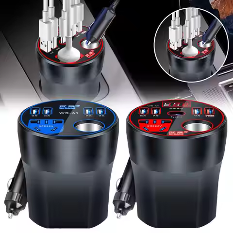 Car Power Inverter 200W Led Display 3 USB Ports + Cigarette Lighter QC3.0 Inverter Car Charger For P