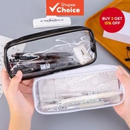 Transparent Pencil Case Large Capacity Waterproof Pen Box for Girls Cosmetic Bag Stationery Office S