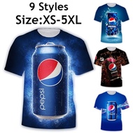 Summer New Men's Cool T-shirt 3D Pepsi Print T-shirt Unisex Trend Short-sleevedShirt Top / 9 Styles