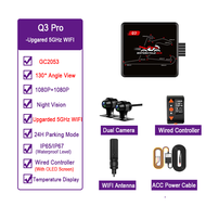 VSYSTO 5G กล้องติดรถยนต์กันน้ำ Q3 Pro พร้อมจอแสดงผลขนาด 0.96 นิ้ว พร้อมตัวควบคุมแบบใช้สายแบบมัลติฟัง