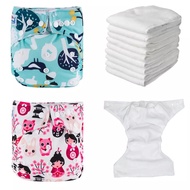 Cloth Diapers with 4 layer hemp insert Washable Reusable Cloth Diapers for Baby newborn to 24 months
