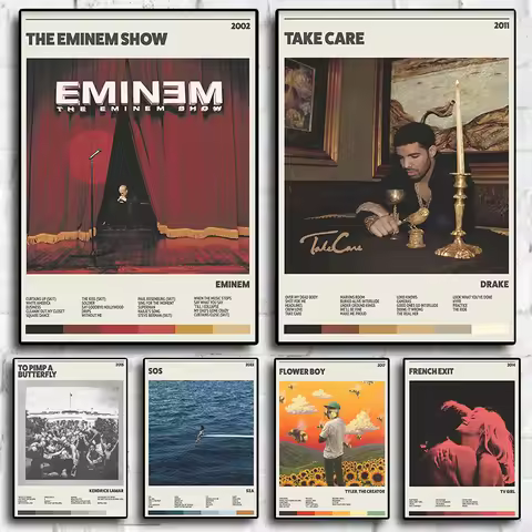 Music Hot Album Star Eminem Sza Tv Gigl Drake Poster Hip Hop Posters for Living Room Canvas Painting