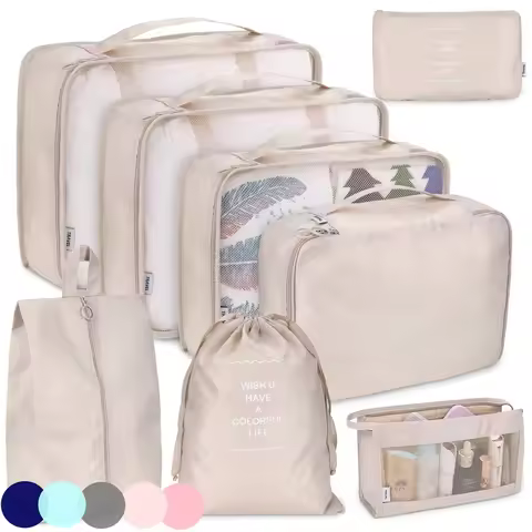 8/6Pcs Travel Organizer Set Folding Storage Bags Wardrobe Cube Suitcase Packing Luggage for Clothes 
