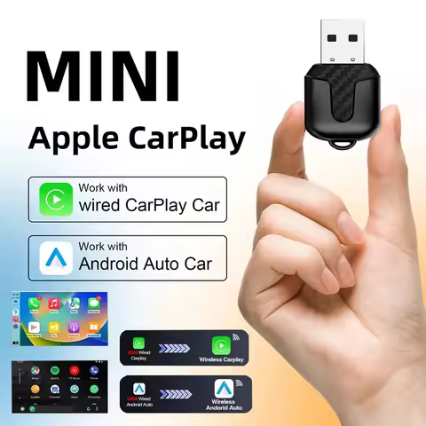 Ultra Mini Wireless CarPlay & Android Auto Adapter 5.8GHz Wireless CarPlay Dongle Auto Connect Plug 