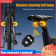 Bicycle Turn Signal Light Wireless Remote Control Bicycle Rear Light USB Rechargeable Warning Cyclin