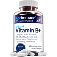 Kompleks Vitamin B dengan Vitamin D3 B12 B6 Magnesium Bisglycinate Folat Metilfolat - Suplemen Kompl