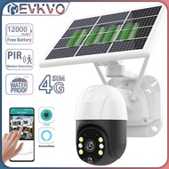 EVKVO 5MP CCTV Wireless Lowe Power Solar Battery 4G SIM Card Outdoor Waterproof 360 WIFI PTZ IP Camera Color Night Visio