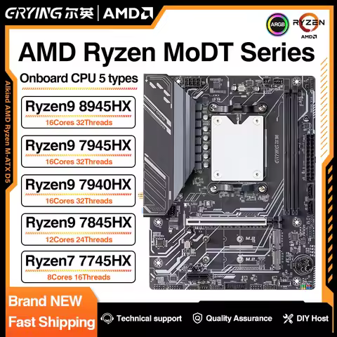 ERYING AM5 AMD Motherboard CPU Combo Kit Ryzen9 7945HX/7940HX/7845HX/7745HX DDR5 RAM WIFI6E ARGB PCI