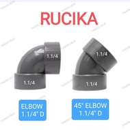 RUCIKA 1.1/4" D ELBOW / 45 ELBOW 1.1/4" D KNEE/ 45 KNEE 1.1/4" D