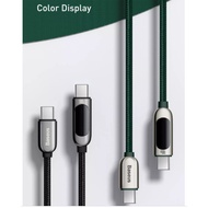 HIJAU [NEW] Promo BASEUS TYPE C TO TYPE C FAST CHARGING DATA CABLE 100W 5A LED DISPLAY - 100CM - GRE