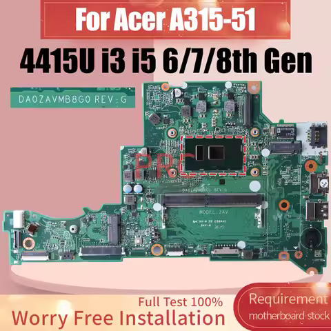 DA0ZAVMB8G0 For Acer A315-51 Laptop Motherboard 4415U i3 i5 6/7/8th Gen NBGHP1100H NBGHP11002 Notebo