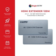 HDMI Extender 4K KVM 120 Meter 2 in 1 - Transmitter & Receiver KVM Switch
