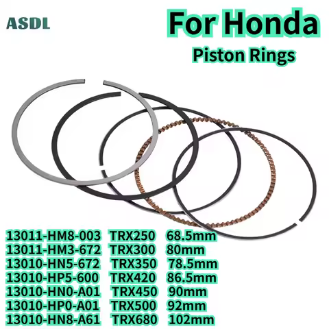 68.5mm 80mm 78.5mm 86.5mm 90 Motorcycle Engine Piston Rings For Honda TRX250 TRX300 TRX350 TRX420 TR