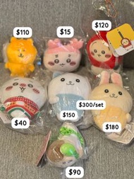 [大清貨-價錢可議] Chiikawa 火機兔 Jokebear 小白虎 Mofusand Kuromi 水怪 mikko tamama 排球少年 森林家族 doremi 文具君 崖上的波兒 公仔 掛
