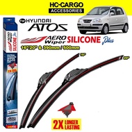Hyundai Atos Aero Wiper Red Line Silicone Plus 1pair (20"/16" &amp; 500mm/390mm) ~ U-Hook Type Hyundai Atos / Atos