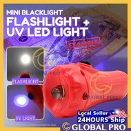 FLASHLIGHT + UV Light Mini Blacklight Ultraviolet Pen Flashlights V Flashlight Document Fraud Lampu 