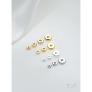 Spacer Beads Strong Color Preservation 14K Gold-Clad 18K Bright Silver Spacer Spacer Beads Flat Bead
