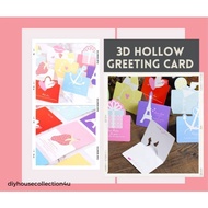 (9.8 x 6.9cm) 3D Hollow Greeting Card - 1 pc