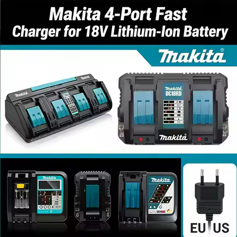 DC18RC Makita 18V Battery Charger 3/4A For BL1830 BL1430 14.4V Li-ion Power Tool Charger EU/US Plug 