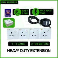 SIRIM Socket Extension Heavy Duty Extension Plug Heavy Duty Wire Trailing Socket 2,3,4,5,6,8 Way Way