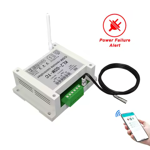 Din Rail GSM SMS Remote Temperature Controller Switch With 2 Relay Output Power Failure Alert For Wa