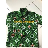 BATIK MI/SD/SERAGAM BATIK SEKOLAH/MADRASAH/SD/MI/MOTIF LUGINA HIJAU