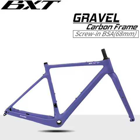 BXT Carbon Gravel Bike Frame Fully Hidden Cable Carbon Frame Fork Thru Axle Gravel Disc Brake Carbon