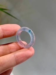 玻璃種 飄花戒指 內徑17-寬5.5-厚4.5