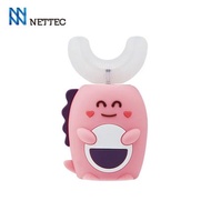 【NETTEC 】U型恐龍造型兒童電動牙刷-粉(附U型刷頭+一般刷頭)