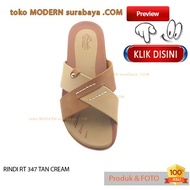 RINDI RT 347 TAN CREAM women's slip-on sandals casual flip flops