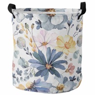 YiHongdz Plants Wild Flowers Leaves Summer Pastoral Breeze Blue Foldable Laundry Basket Kid's Toy Or