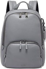TUMI Voyageur Hannah Leather Backpack - Laptop Backpack for Women - Women's Backpack &amp; Computer Bag - For Everyday Use &amp; Travel - Pearl Grey - 14.3" X 11.0" X 5.8", Pearl Grey, Modern