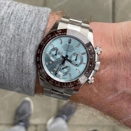 AwRolex Daytona 40mm Glacier Ice Blue Baguette Dial 116506 Platinum