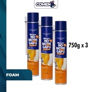 SELLEYS No More Big Gaps Expanding Foam 750ML (3 Units) Wall Crack Polyurethane Foam PU Foam Spray Busa Menyumbat Lubang