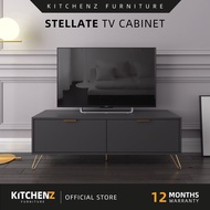 KitchenZ Stellate Series 4Ft Tv Cabinet Tv Console Rak Tv Kabinet Tv Almari Tv Metal Leg - 1200-DGY