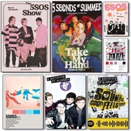 Lukisan Kalligrafi 5 Seconds of Summer, Poster Kanvas Kalis Air Premium, Seni Dinding untuk Hiasan R