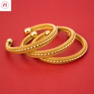 XT Jewellery Korea 24k Twist Bracelet Woman Shining Open 916 Original Gold Plated