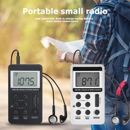 HRD-103 AM FM Digital Radio 2 Band Stereo Receiver Portable Mini Pocket Radios With Headphone 1.5in 