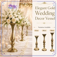 Elegant Gold Wedding Decor Vessel Stand | Flower Arrangement Vase for Wedding Aisle, Stage & Event D