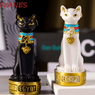 IVANES Cat Goddess Statue, Resin Mini Egyptian Cat Figurine, Home Decor Simulated Retro Creative Animal Ornament Car Desktop