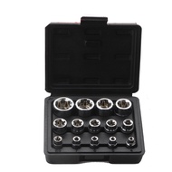 With a Case E4-E24 Star Socket Set 14-Pieces Auto Repair Tools Wrench Head External Torx Socket Set 
