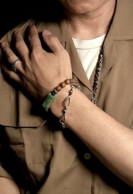 守護之石   木之氣場 緬甸A貨翡翠金絲楠木項鍊 客製款