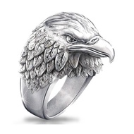 Three Dimensional Eagle Ring Silver / Vintage 3D Eagle Viking Ring For Men - Gothic Punk Jewelry Fin