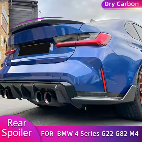 Prepreg Dry Carbon Rear Trunk Spoiler Wings for BMW 4 Series G22 G82 M4 M440i Coupe 2021-2023 Car Re