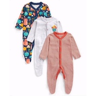 MC Boys Set 3pcs Sleepsuit Forest Friends Bot Stripey Red Navy Grey Original Baby Pajamas Sleepwear