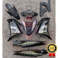 COVERSET YAMAHA ORIGINAL SIAP TAMPAL LC V4 V5 HLY HITAM MATTE FREE EMBLEM TIMBUL ORIGINAL GENIUNE YA