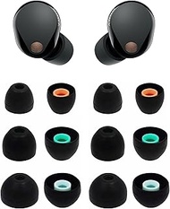 ALXCD Eartips Compatible with Sony WF-1000XM5 Earbuds, S/M/L 3 Sizes 6 Pairs Soft Silicone Ear Tips Earbuds Tips, Compatible with Sony WF-1000XM5 Silicon Earips XM5 6 Pairs Black sml