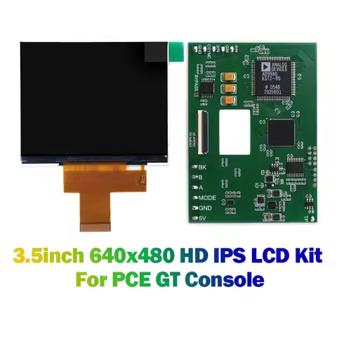 3.5" IPS LCD For PCE GT 640x480 HD RGB Board Hight Light For PC Engine GT Console With OSD Menu RGBS